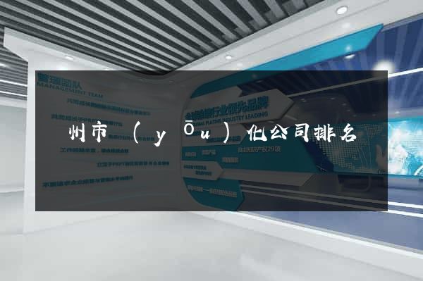 蘇州市優(yōu)化公司排名