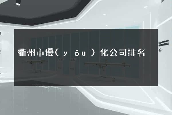 衢州市優(yōu)化公司排名