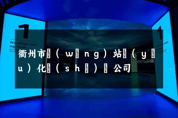 衢州市網(wǎng)站優(yōu)化設(shè)計公司