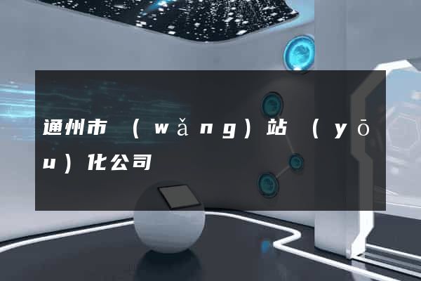 通州市網(wǎng)站優(yōu)化公司