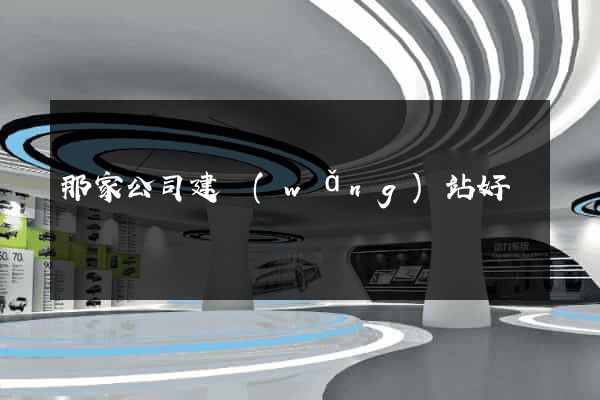 那家公司建網(wǎng)站好