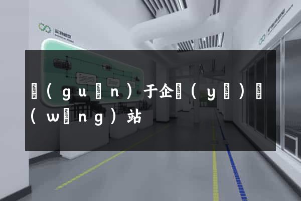 關(guān)于企業(yè)網(wǎng)站