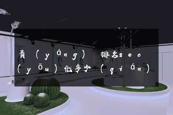 青陽(yáng)縣排名seo優(yōu)化多少錢(qián)
