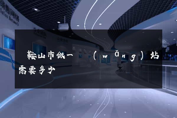 馬鞍山市做一個網(wǎng)站需要多少錢