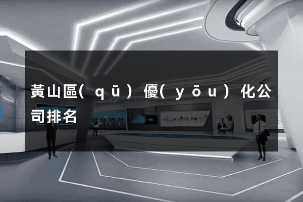 黃山區(qū)優(yōu)化公司排名