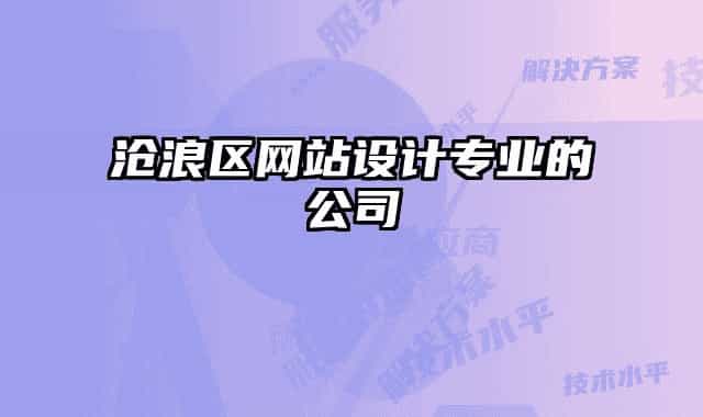 滄浪區(qū)網(wǎng)站設(shè)計(jì)專業(yè)的公司