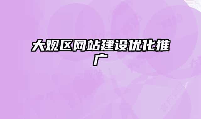 大觀區(qū)網(wǎng)站建設優(yōu)化推廣