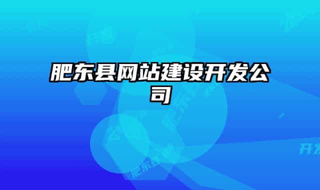 肥東縣網(wǎng)站建設開發(fā)公司