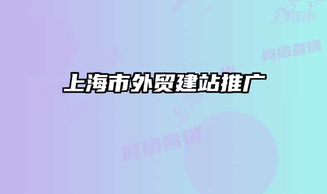 上海市外貿(mào)建站推廣