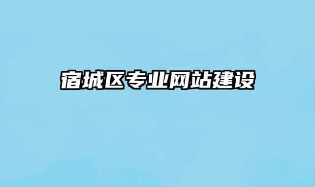 宿城區(qū)專業(yè)網(wǎng)站建設