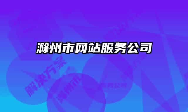 滁州市網(wǎng)站服務公司