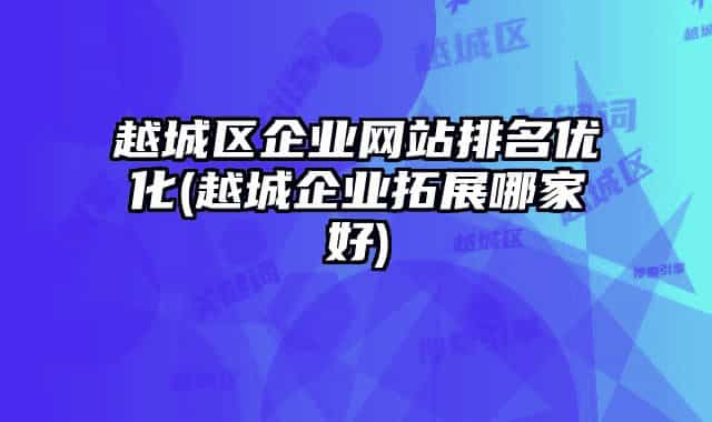 越城區(qū)企業(yè)網(wǎng)站排名優(yōu)化(越城企業(yè)拓展哪家好)