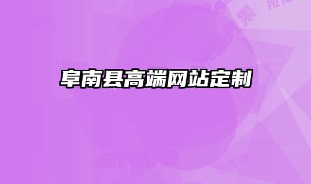 阜南縣高端網(wǎng)站定制