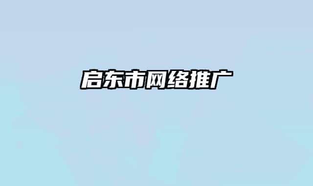 啟東市網(wǎng)絡(luò)推廣