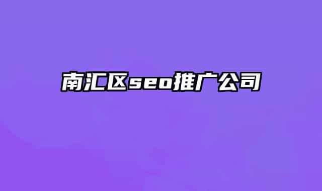 南匯區(qū)seo推廣公司