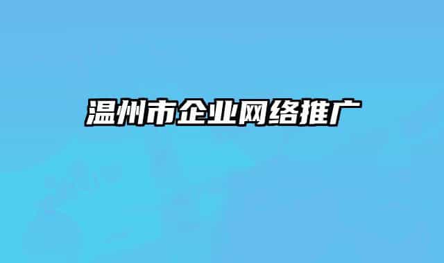 溫州市企業(yè)網(wǎng)絡推廣