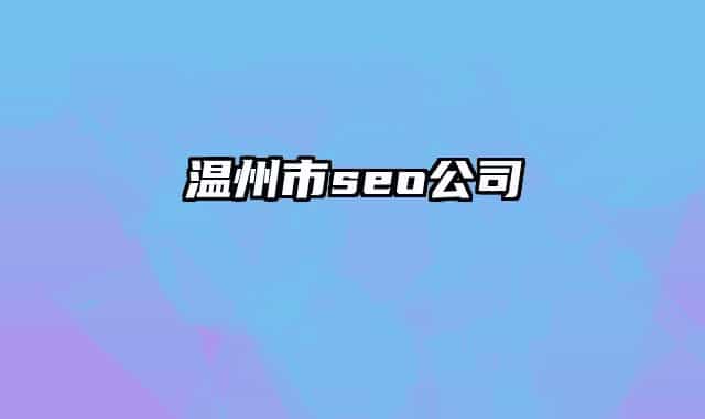 溫州市seo公司