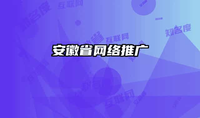 安徽省網(wǎng)絡推廣