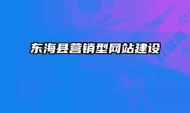 東海縣營銷型網站建設