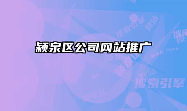潁泉區(qū)公司網站推廣