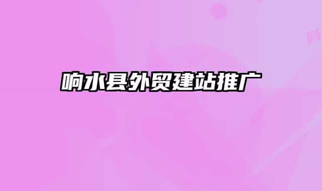 響水縣外貿(mào)建站推廣