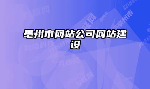 亳州市網(wǎng)站公司網(wǎng)站建設(shè)