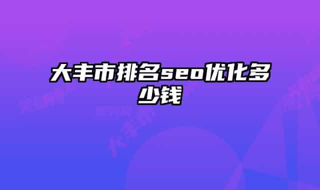 大豐市排名seo優(yōu)化多少錢