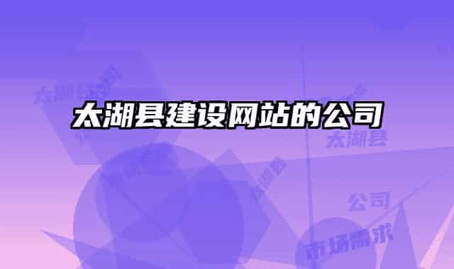太湖縣建設網(wǎng)站的公司