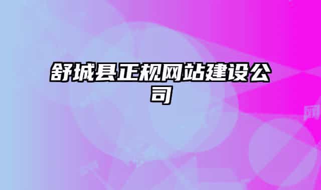 舒城縣正規(guī)網(wǎng)站建設(shè)公司